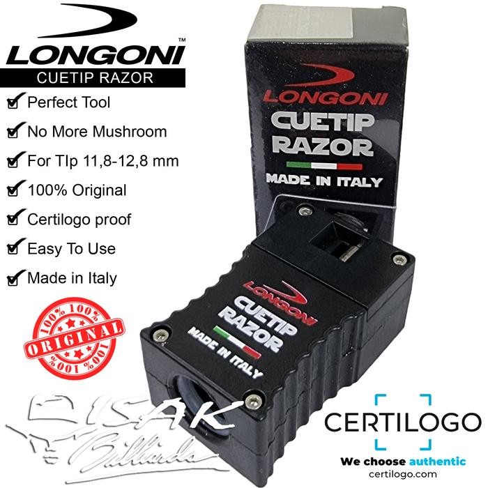 Longoni Cue Tip Razor Tool - Serutan Stick Billiard Alat Reparasi
