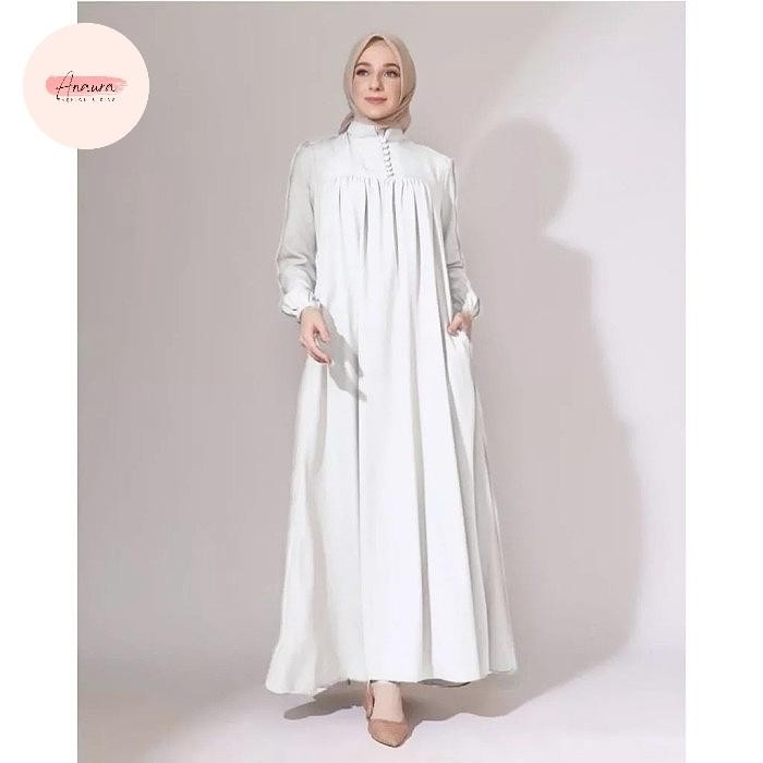 Gamis Putih Wanita Premium Terbaru Katun Toyobo Fodu Gamis Haji Dan Umroh Dress Muslim Wanita