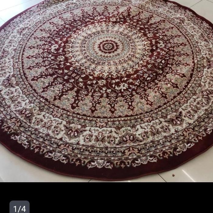 karpet permadani bulat turki motif klasic