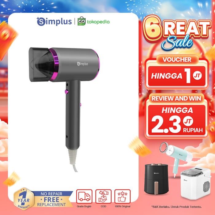 simplus hair dryer pengering rambut panas & dingin low watt portable cfjh001 [mutu terbaik]