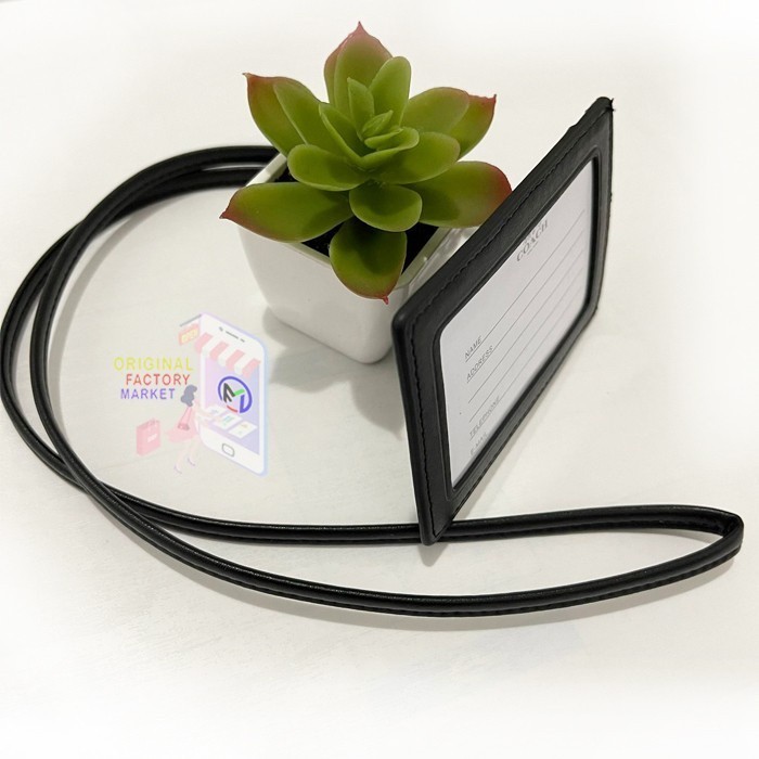 

[Deli Atk] Lanyard Coah Id Lanyard Tag 65573 Signature Canvas Black Colorblock
