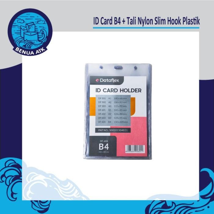 

[Deli Atk] Bundling Id Card B4 + Tali Nylon Slim Hook Plastik [Cbt-Nylk]