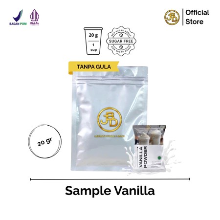 

Sample Bubuk Minuman Premium Rasa Rasa Vanilla Halal 20gr Siap Seduh | JBD
