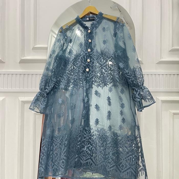 GAIA - Outer Tunik Brukat Tile Sapto Wanita Pesta Mewah Muslim Nyaman Brokat Kondangan Gamis Dewasa