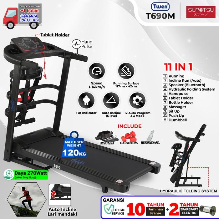 Twen T600M, T600Ma,T680Ma, T680M, T680Mt, T690M, T690M Treadmill Elektrik Listrik Multifungsi Alat