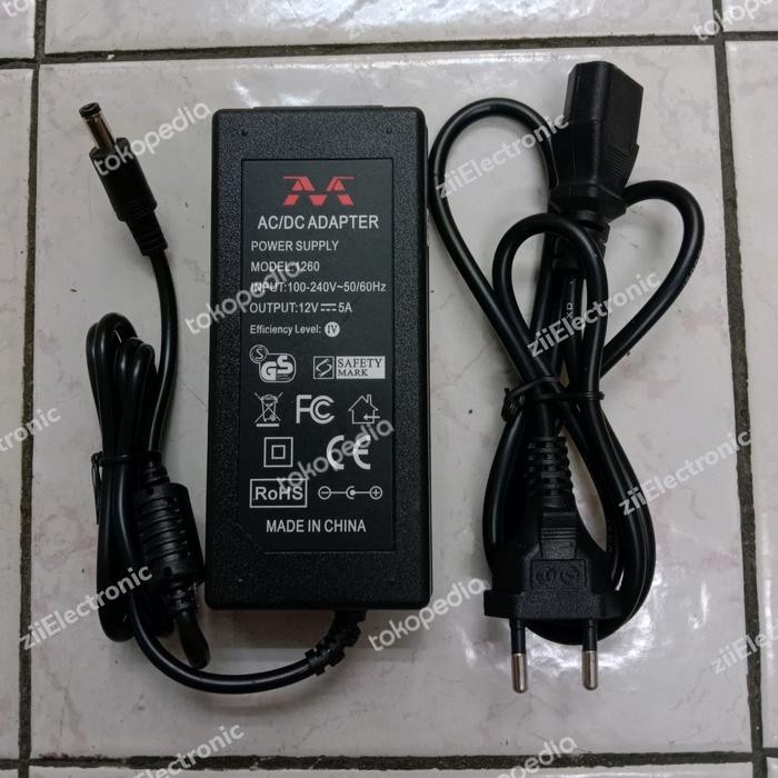 AC DC ADAPTER ADAPTOR CHARGER SPEAKER PORTABLE 12 VOLT 5 AMPER