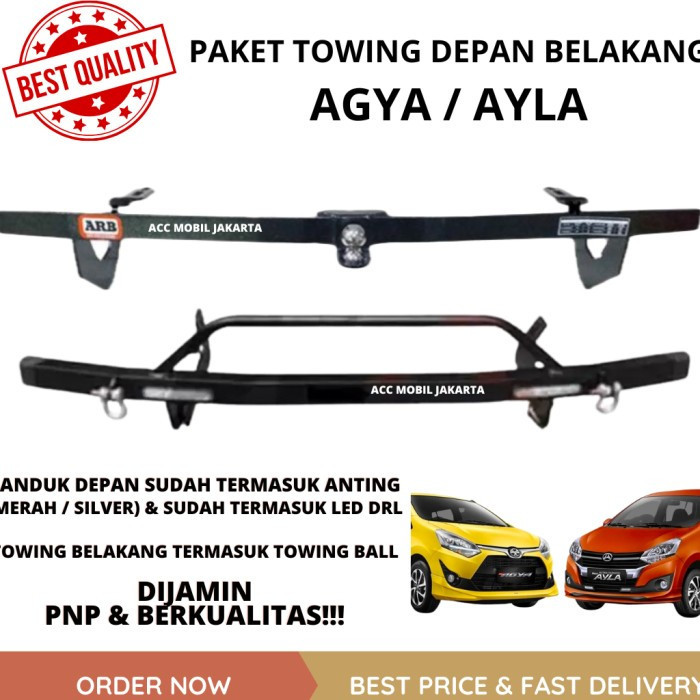 PAKET TOWING ARB DEPAN BELAKANG AGYA AYLA ORIGINAL PELINDUNG BUMPER