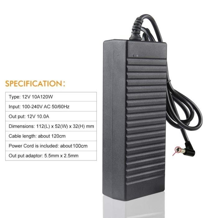 ADAPTOR DC 12V 10A MURNI UNTUK POMPA DC DUAL PUMP