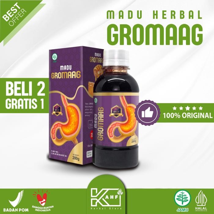 

Madu Gromag 275 gr - Madu Lambung - Asli HALAL BPOM - Syrup Botol Herbal Honey