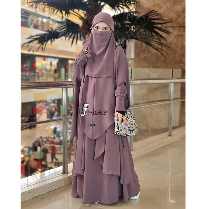 Gamis Syari Set Yumna Byresvy_Collection Mewah Elegant Simple Terlaris