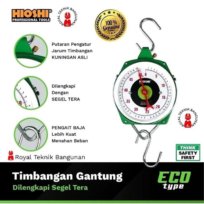 TIMBANGAN GANTUNG MANUAL JARUM ANALOG 25 50 100 150 200 KG ECO HIOSHI / UKUR BERAT BUAH SAYUR