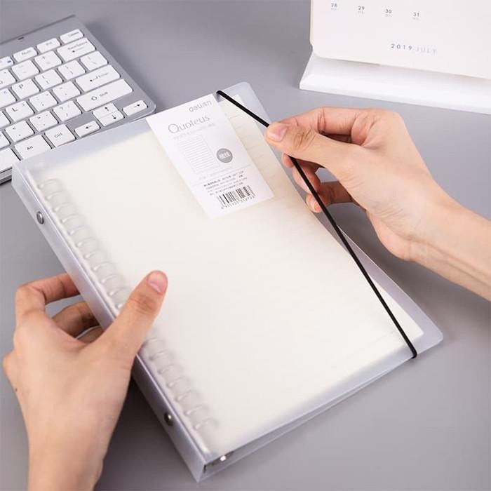 

MAP BINDER NOTE LOOSE LEAF A5 PUTIH TRANSPARAN MINIMALIS POLOS 20 RING KODE 908