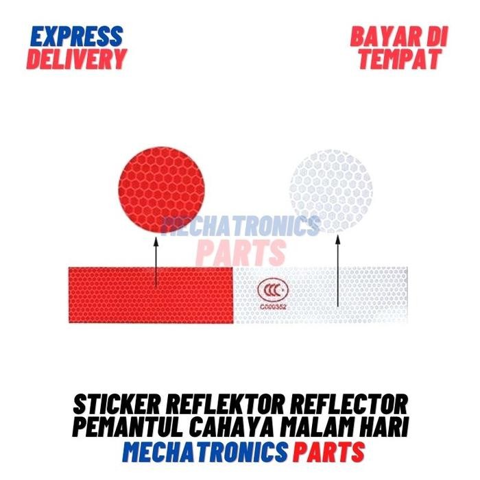 

2Buah Stiker Sticker Reflektor Reflector Pemantul Cahaya Malam Hari