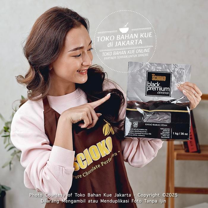 

Schoko Pure Cocoa Powder JET BLACK 10/12 1kg Low Fat Cokelat Bubuk Murni Hitam Schoko Coklat Bubuk