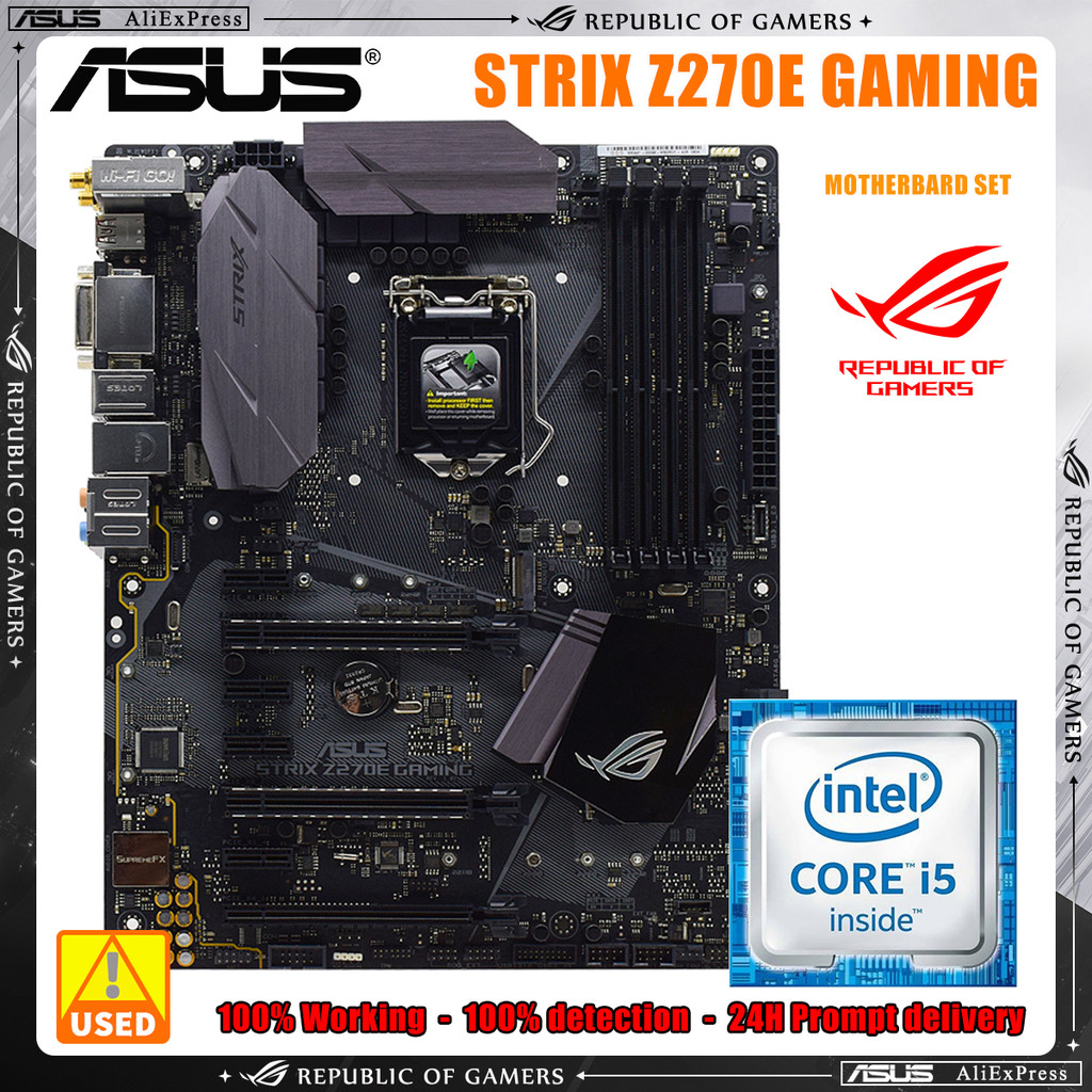 ASUS ROG STRIX Z270E GAMING With I5 6500 Original M.2 NVME 7th Motherboard Set Socket LGA1151 DDR4 Z