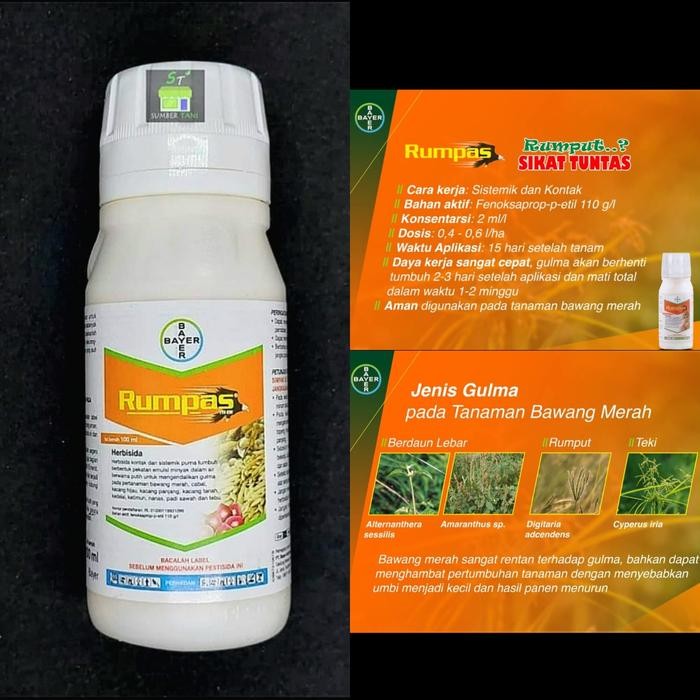 Rumpas 120EW 100ML Herbisida Selektif Sayuran Bawang Sawi Pembasmi Rumput Gulma Teki Kode 580