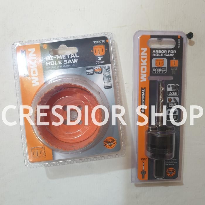 hole saw cutter pembolong kayu 76mm 3 inch arbor holesaw 7/16 M2