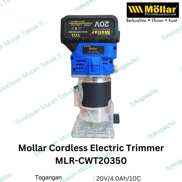 MOLLAR CWT20350-U/UE Router Wood Trimmer Cordless Mesin Profil Baterai