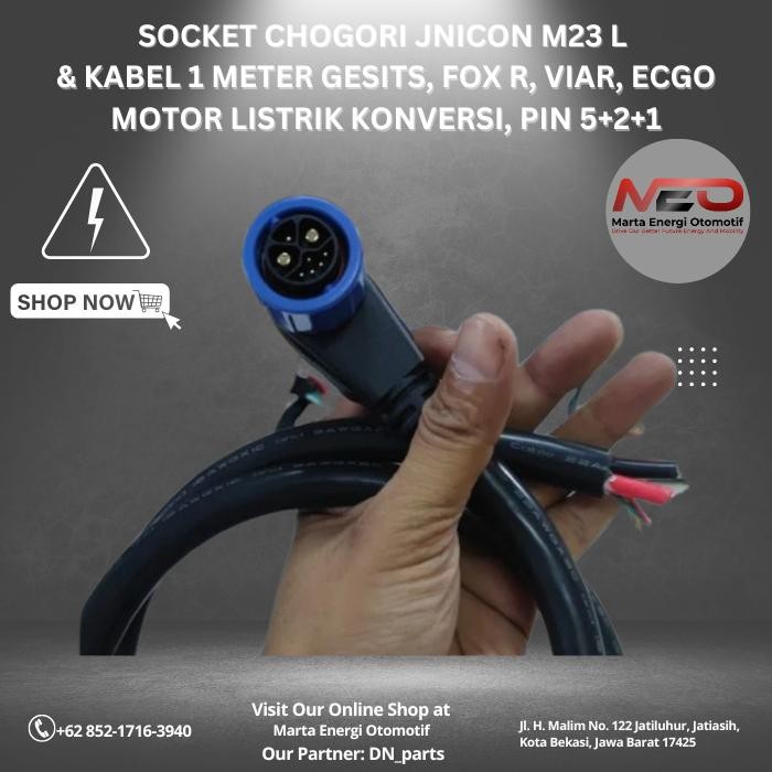 Socket Soket Chogori Jnicon M23 Gesits, Foxr, Ecgo, Viar, Motor Listrik Custom