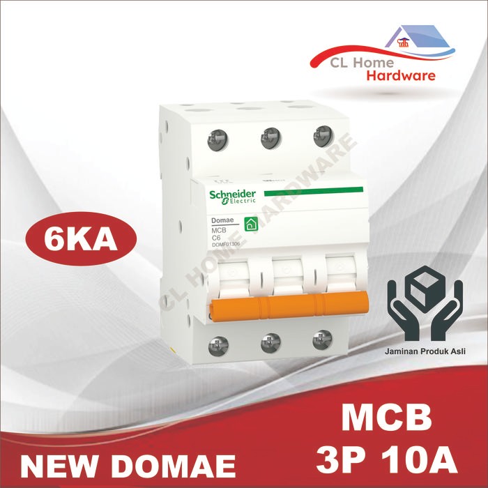 Mcb 3P 10A 3Phase 10 Ampere Domf01310 Schneider New Domae 6Ka Original
