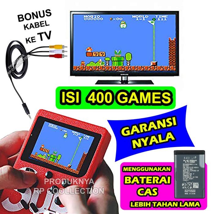 GAMEB0Y Gimbot Bisa ke TV isi 400 Game Baterai Cas Awet Game Retro Portable Mainan Anak Gamebot