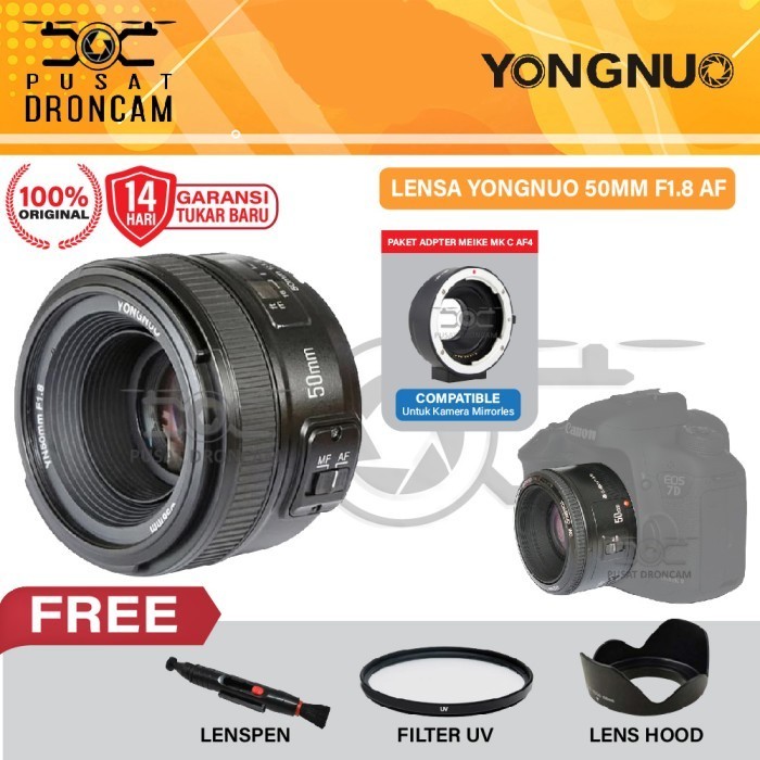 [Expert] YONGNUO 50MM F1.8 AF CANON + ADAPTER MEIKE MOUNT CANON TO EOS M