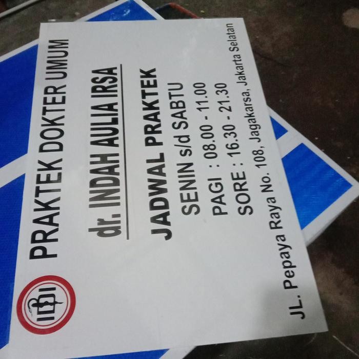 

Ready Stock Papan Nama Dokter 60 * 40 Outdoor Model 1 Muka