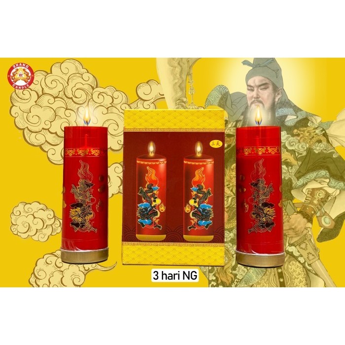 Lilin Sembahyang 3 Hari Naga Merah/Lilin Sembahyang Merah 1 Kati