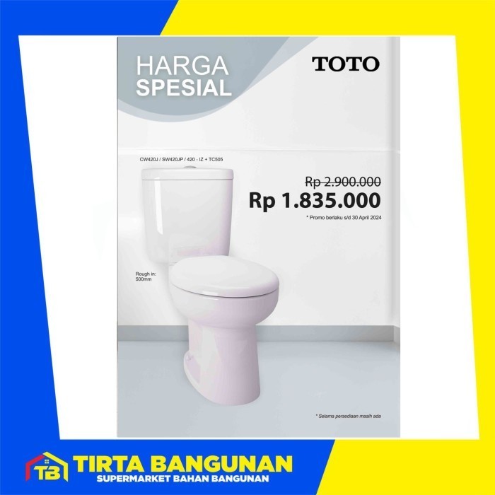 TOTO CW420J/SW420JP CLOSET DUDUK WHITE