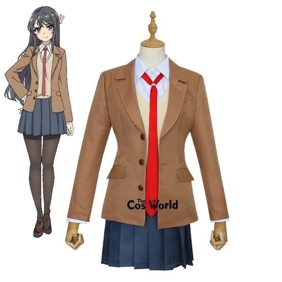 PREMIUM Mai sakurajima cosplay costume + wig + acc bunny girl senpai