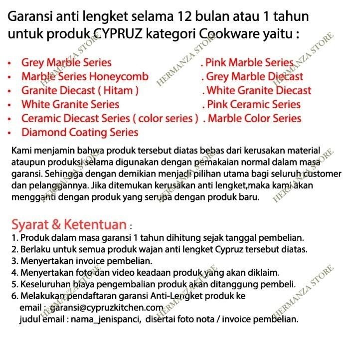 Cyprus White Granite Cookware Set Fry Wok Grill Sauce Pan Cypruz 5 Pcs Panci Wajan Induksi