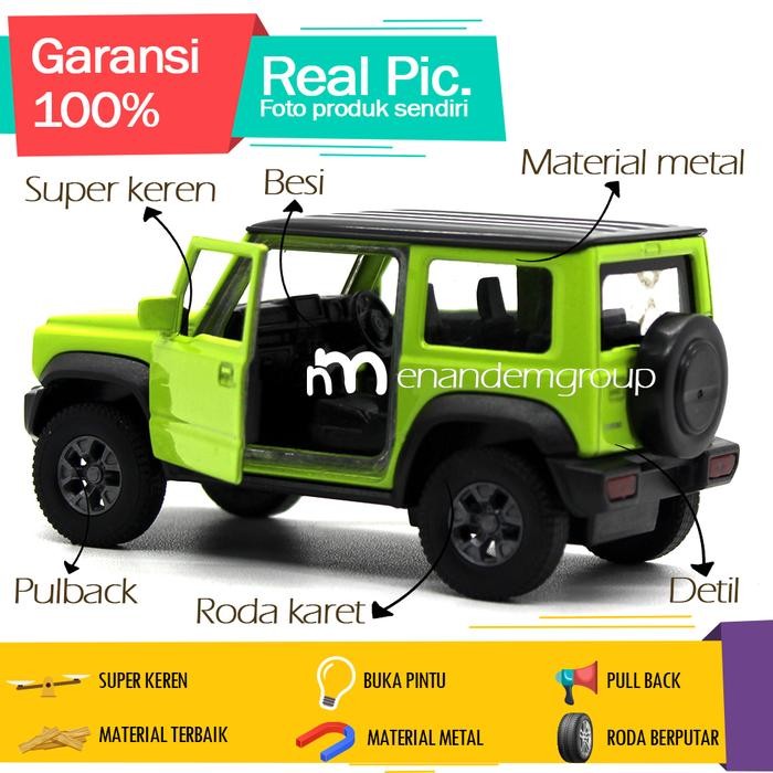 Diecast Miniatur Mainan Mobil Suzuki Jimny Metal Besi Pullback