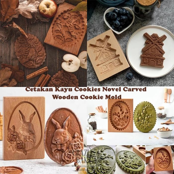 

Cetakan Kayu Cookies Novel Carved Wooden Cookie Mold Gratis Ongkir