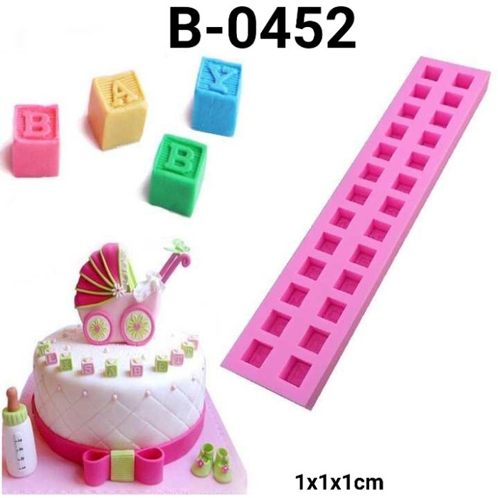 

B-0452 Cetakan Silikon Fondant Coklat Huruf Abjad Kotak Cube Gratis Ongkir