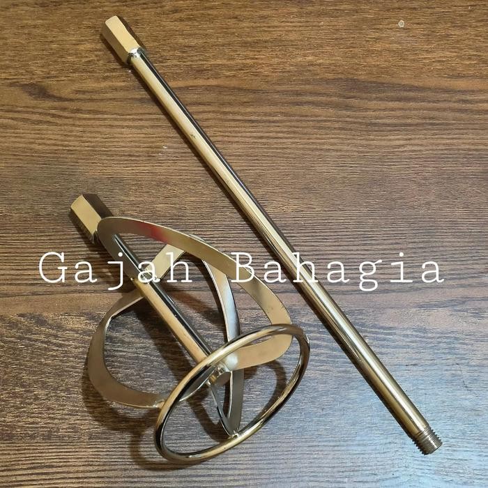 Stik pengaduk cat semen Mixer adonan Stainless Gagang bor mixer HL