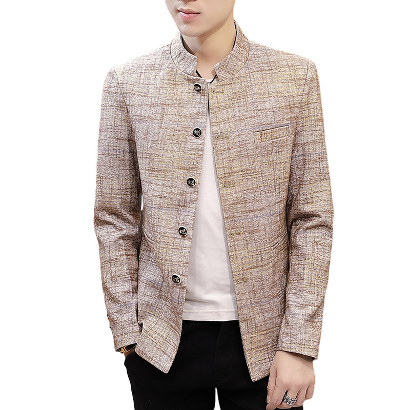 Blazer New Men'S Fashion Business Gentleman Wedding British Style Work Mao Suit Outdoor Casual Slim