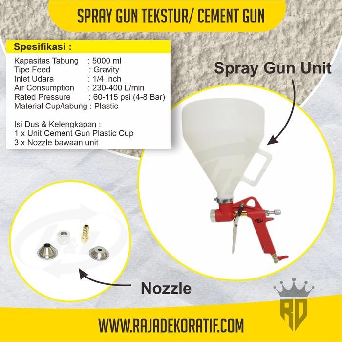SPRAY GUN - CEMENT GUN - HOPPER GUN CAT TEKSTUR KAMPROT