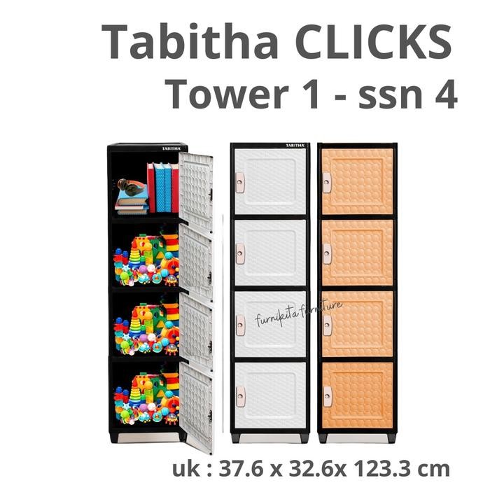 LEMARI PLASTIK TABITHA CLICKS TOWER 1 / RAK HELM / RAK SERBAGUNA [TABBOX]