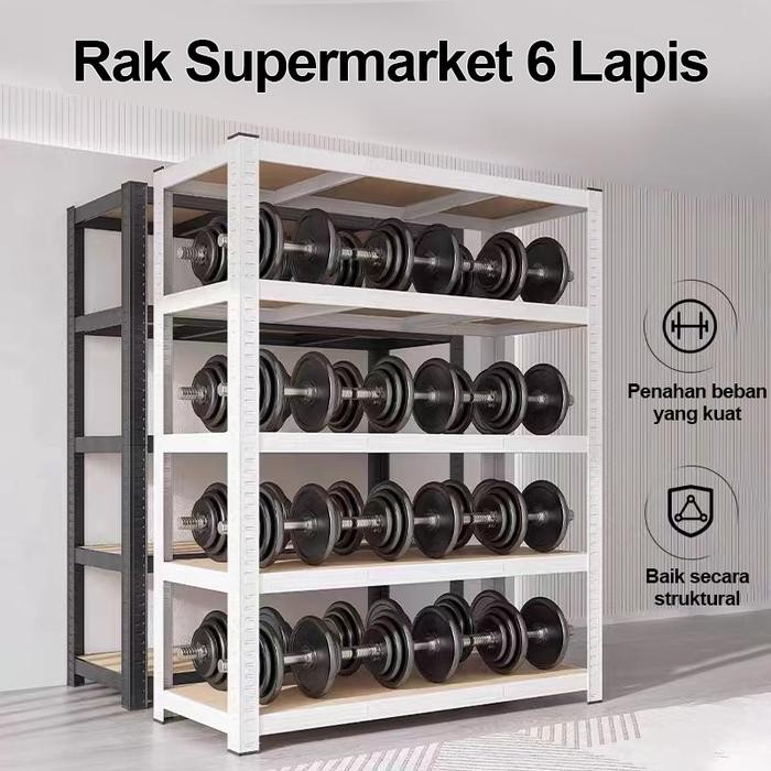 RAK PENYIMPANAN 6 SUSUN RAK GUDANG SERBAGUNA BOLTLESS