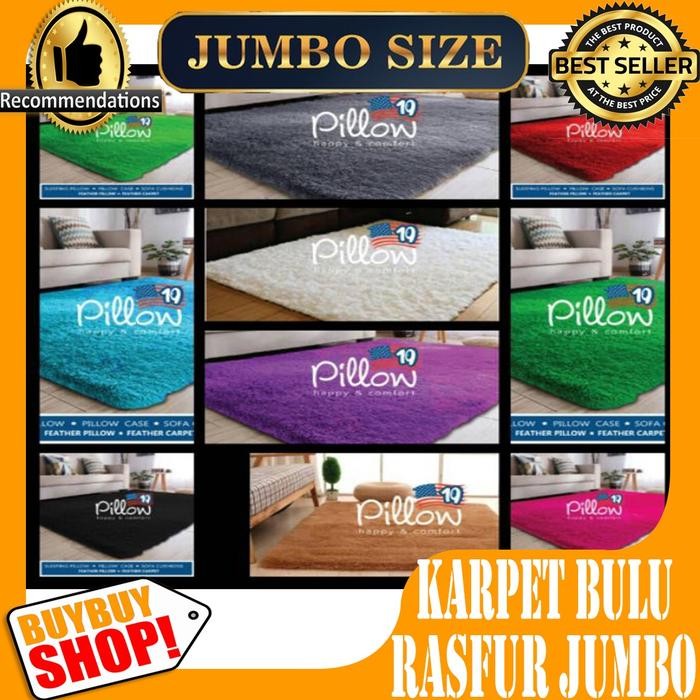 KARPET BULU RASFUR BESAR JUMBO KARPET BULU PILLOW ASLI UK-160X200 CM