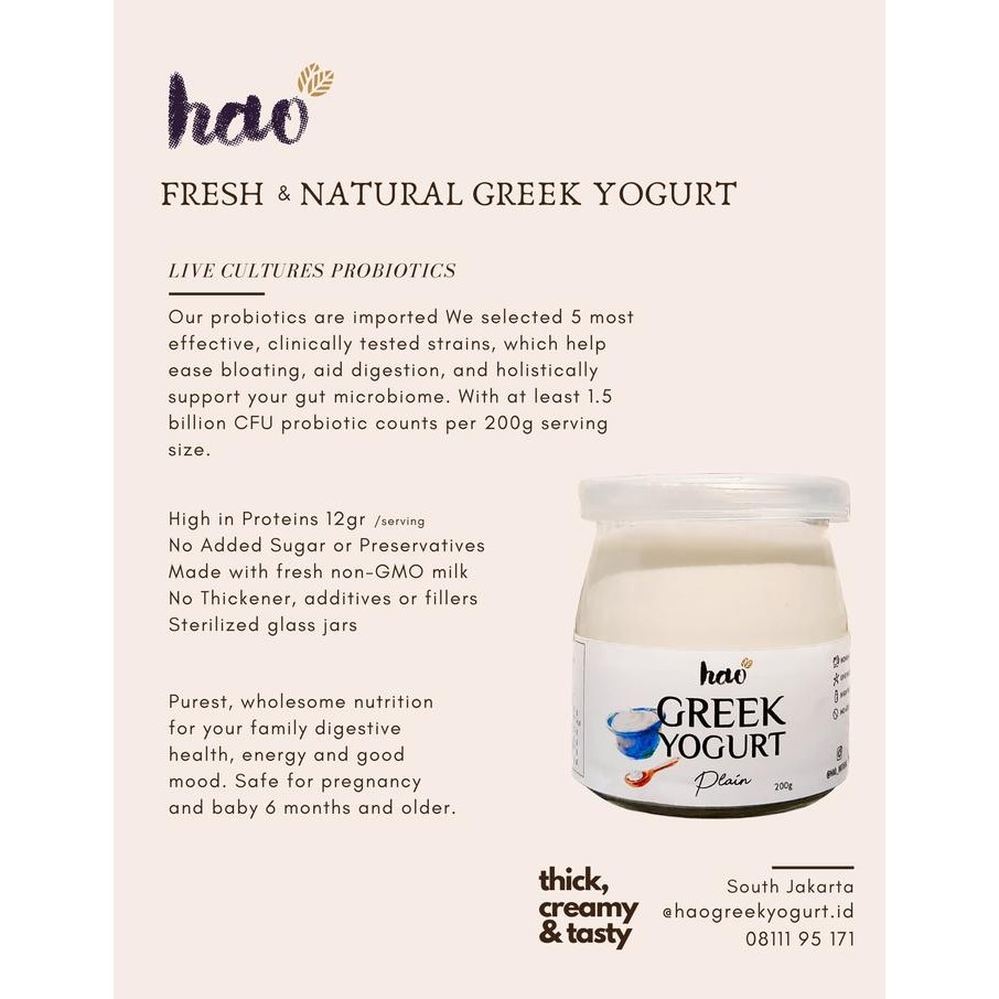

Hao Greek Yogurt Uji Matcha (Live Active Probiotics Yoghurt)