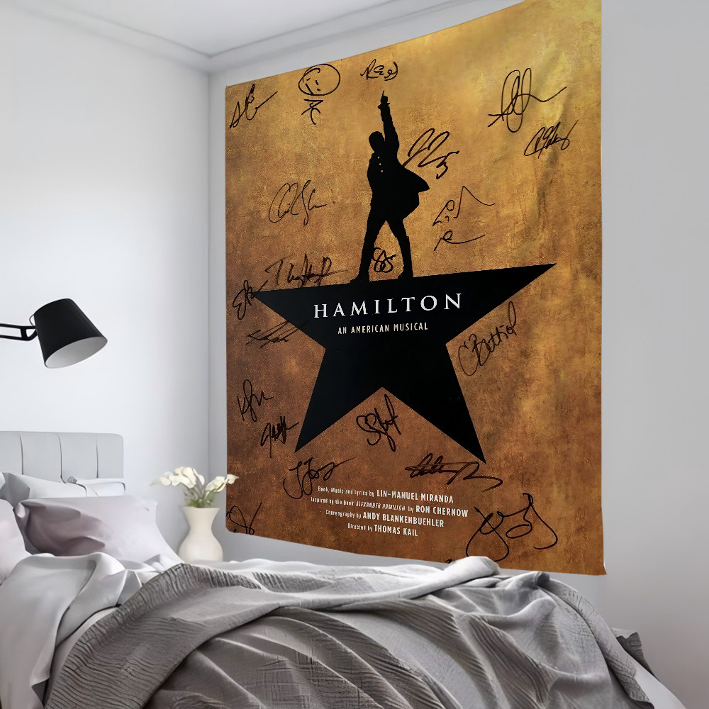 1Pc American Musical Hamilton Vintage Tapestry Room Decor Wall Cloth Party Hanging Background Room