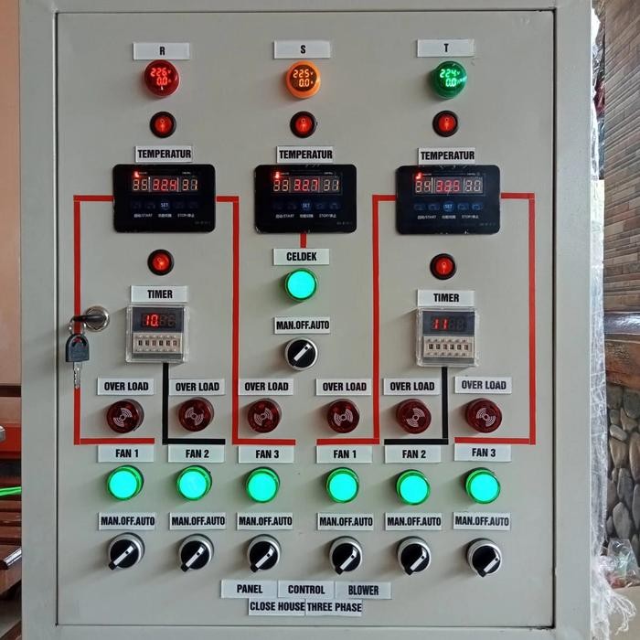 panel blower kandang ayam,6 blower 3 phase,1 celdek,com Schneider