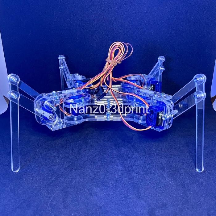 Kit Quadpod Spider Laba-laba Arduino Robot Akrilik - n0