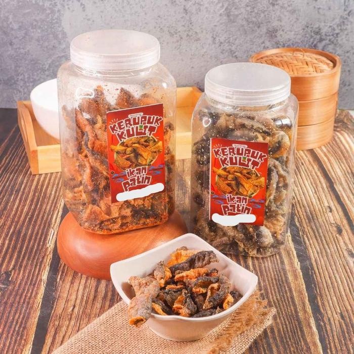 

New Kerupuk Kulit Ikan Patin paket 2 Toples balado dan original