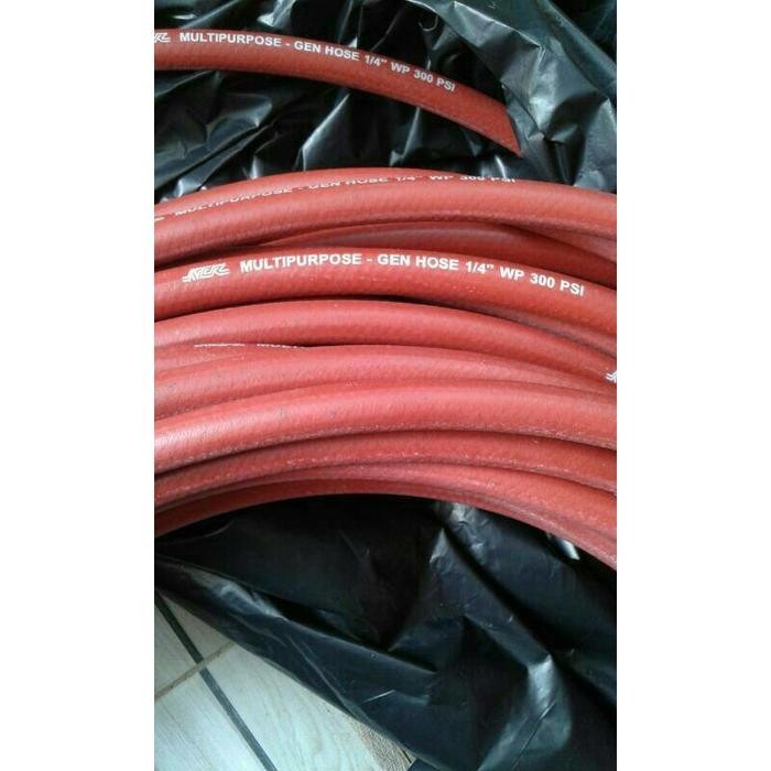 (Expert) Selang Angin nitrogen size 1/4 NCR merah 15 meter