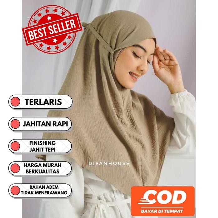 Jilbab Bergo Crinkle Airflow / Hijab Bergo Crinkle M / Jilbab Instan