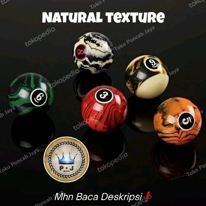 Set Bola Billiard Stylish Marbled Pattern Meja 9 Ft