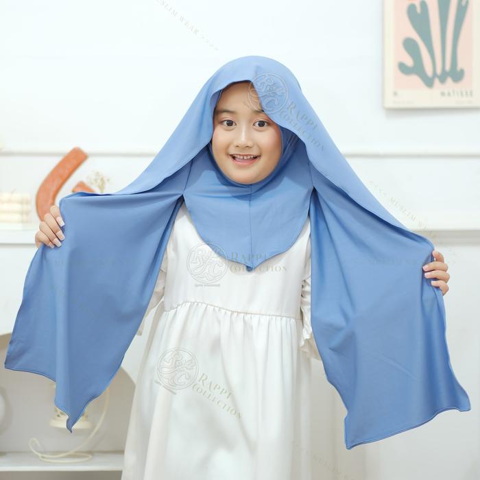 Pashmina Anak Jersey Nutupi Leher Umur 5-12 Tahun Jilbab Muslim Instan Kerudung