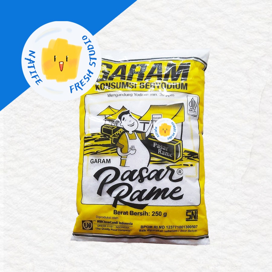 

GARAM PASAR RAME PASARAME PASARRAME 250 500 gr | Garam Masak Meja Halus Beryodium Cooking Fine Table Salt - 250c gram